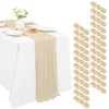 25 Pcs Beige Cheesecloth Table Runner 10FT, Rustic Sheer Cheese