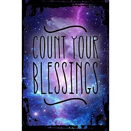 Galaxy Inspirational Tin Sign Count your blessings tall blessed christmas holiday grateful Metal Wall Art Decor Funny Gift