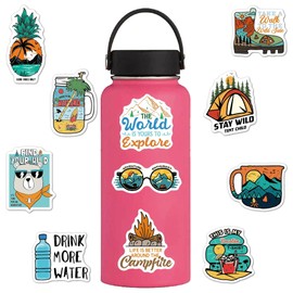 JohnLone Pegatinas de Vinilo 100 Piezas, Pegatinas Impermeables, Pegatinas de Senderismo para Paisajes al Aire Libre; Adecuado para Computadoras Portátiles, Maletas, Motocicletas, Patinetas, Cascos