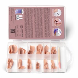 Gelish Nude Soft Gel Tips, Tips For Gel Nails, Nail Extension, Fake Nail Tips, Nail Tips Pre-shaped, Nude Acrylic Nails Gel Kit, False Nail Tip, Press on Nails (Pink Nude Short Round, 120 Count)
