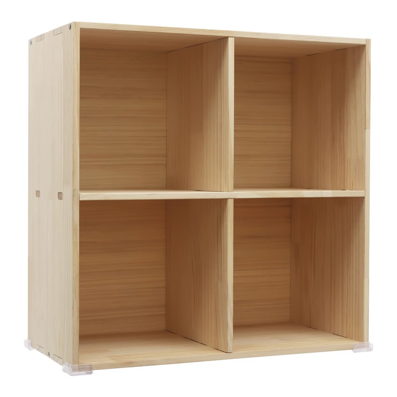 Flhonudi Cube Storage Bookshelf Wooden Storage Open Bookshelf, Multipurpose Display