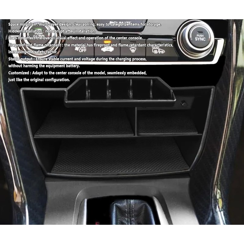AJHLJ® for 10th Gen Civic Central Console Storage Box Coins
