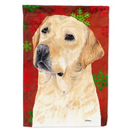 Caroline's Treasures SC9416GF Labrador Red and Green Snowflakes Holiday Christmas Flag Garden Size, Small, Multicolor