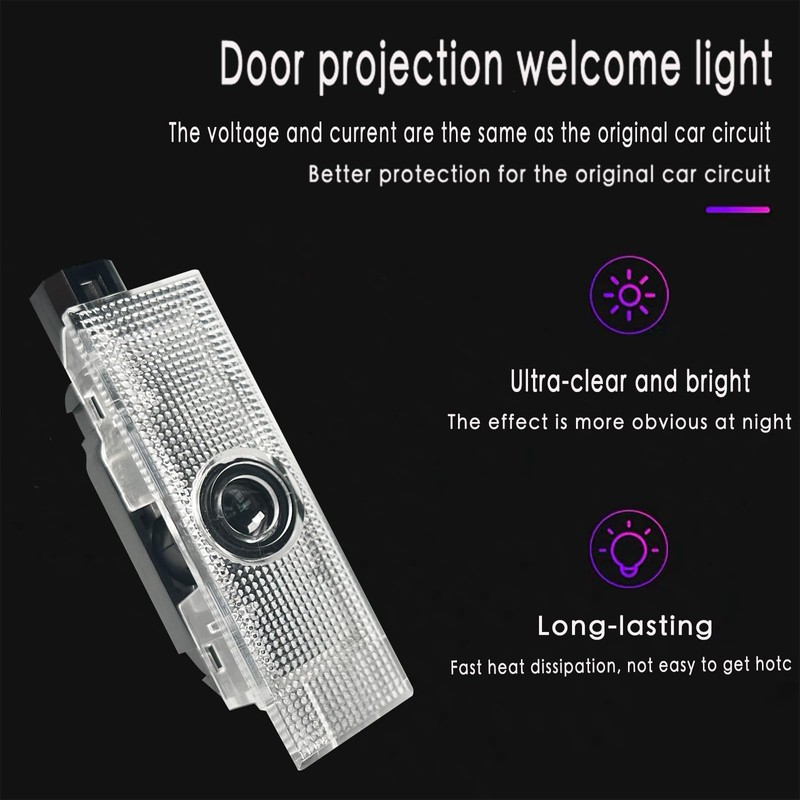 2PCS Door Lights Logo Compatible for Dodge Challenger Hornet, LED