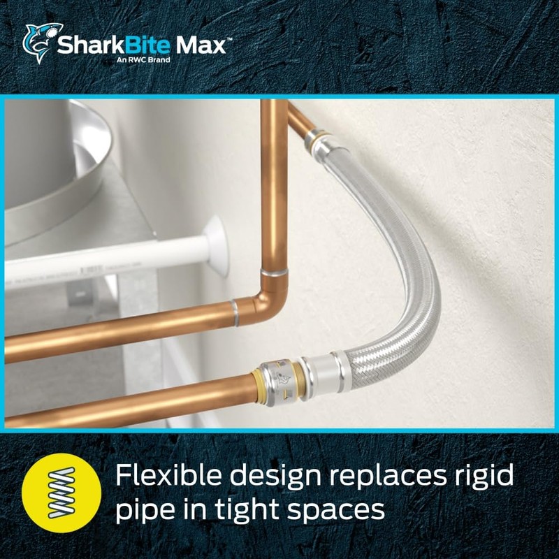 SharkBite Max 1/2 Inch x 1/2 Inch x 18 In.