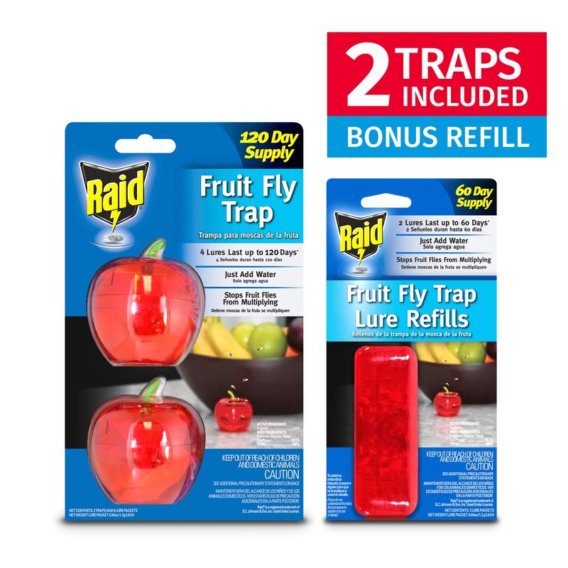 Fruit Fly Traps for Indoors by Raid | 2 Lures