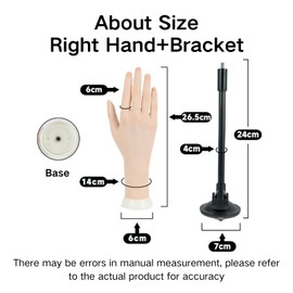 Realistic Practice Hand Flexible Bendable Nail Practice Hand With Holder，NINGDAN Hand Nail Art Training Tools Necklace Bracelet Ring Stand for Showing Photography Props Nail Tech (1pcs Right+bracket)