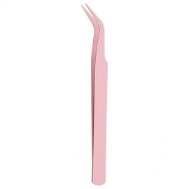 High-Precision Curved Pink Anti-static Stainless Steel Tweezers for Individual Eyelash Extensions One Size/Pink 30ea