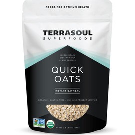 Terrasoul Superfoods Organic Instant Quick Oats, 2.5 Lbs, Premium Grade, Non-GMO, Gluten-Free Breakfast Essential