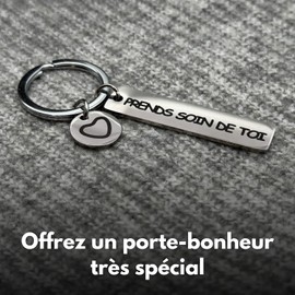 EVEMATE Frankreich Schlüsselanhänger mit Gravur (Prends soin de toi)
