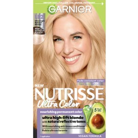 Garnier Hair Color Nutrisse Ultra Color Nourishing Creme, LB2 Ultra Light Natural Blonde (Pina Colada) Permanent Hair Dye, 1 Count (Packaging May Vary)