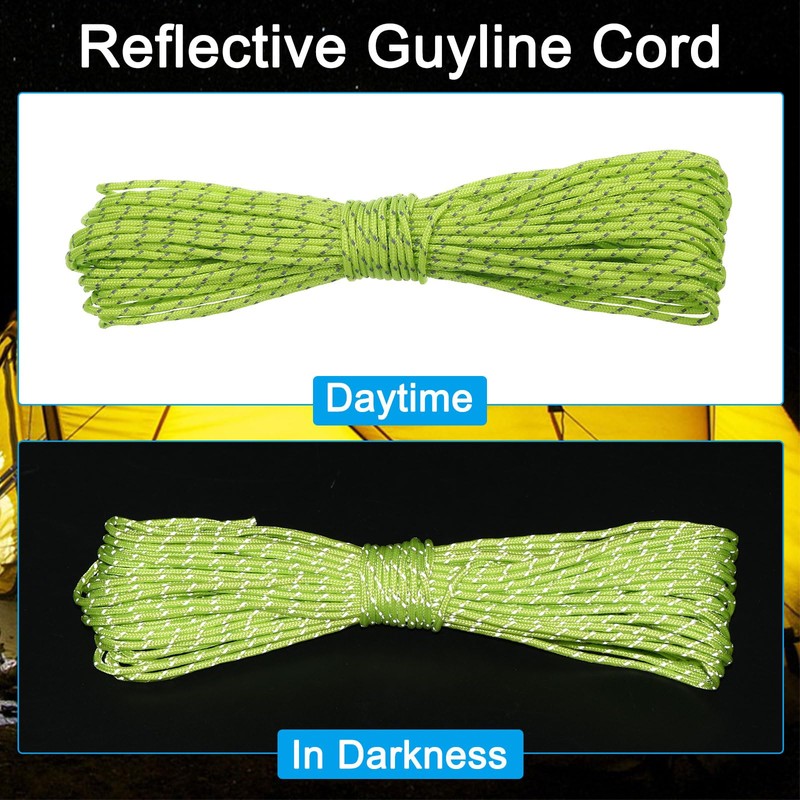 PATIKIL 65ft Reflective Guyline Camping Paracord 2mm Tent Cord Guyline