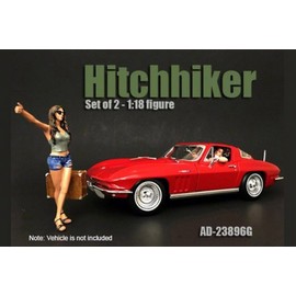 Hitchhiker Set of 2 Figures, American Diorama 23896G - 1/18 Scale Accessory for Diecast Cars
