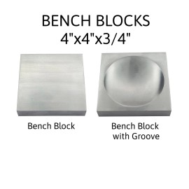 Unbranded Set of 2 Different Bench Blocks Steel Square 4" x 4" x 3/4" - Metal Forming Tool