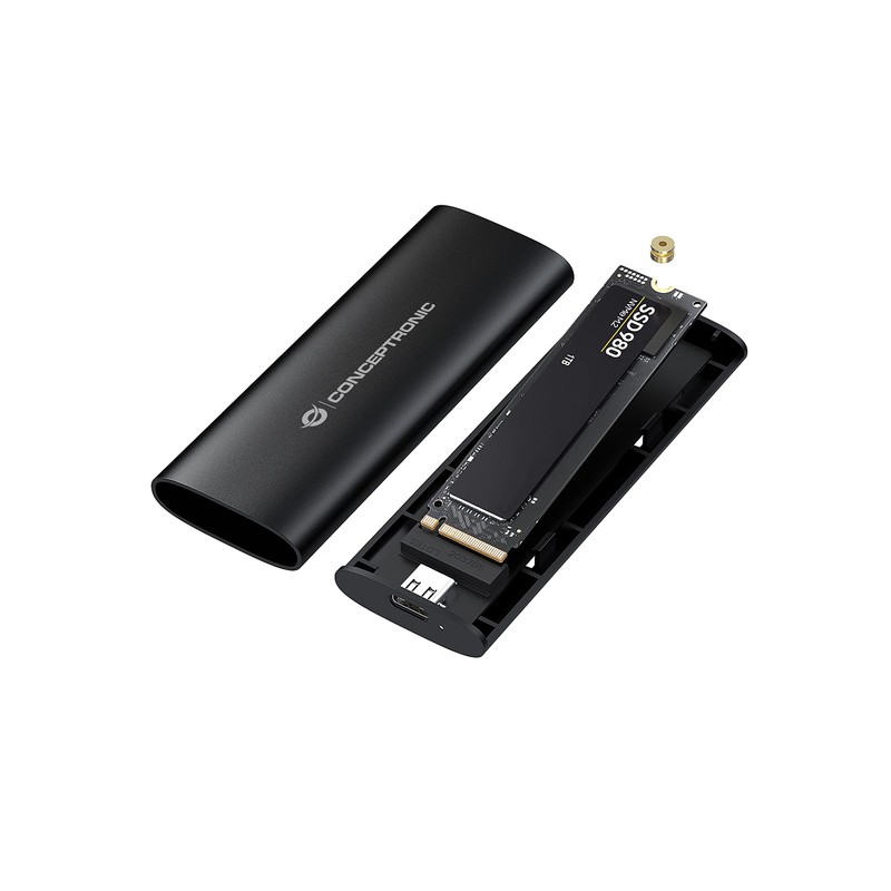 CONCEPTRONIC DANTE04B M.2 SATA/NVMe SSD Enclosure USB-C 3.2 Gen 2