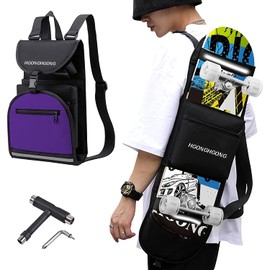 HG HGONG Skateboard Rucksack Skateboard Backpack Skateboard Bag Nylon Bag Skateboard Cover Skateboard Storage Bag Carrying Case Large Capacity Multi-functional Backpack Backpack Shoulder Protective
