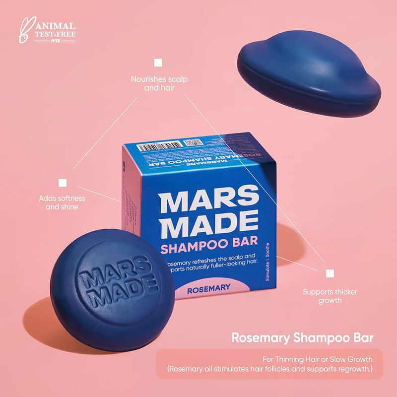 MARS MADE Rosemary Shampoo Bar 2.0 - Hydrating & Moisturizing