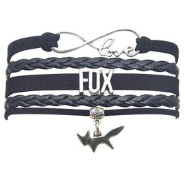 HHHbeauty Fox Bracelet Jewelry Infinity Love Fox Gifts Fox Jewelry Bracelet Gifts For Adult Fox Lover, Party, Celebration, Fox Themed Gifts (Black)