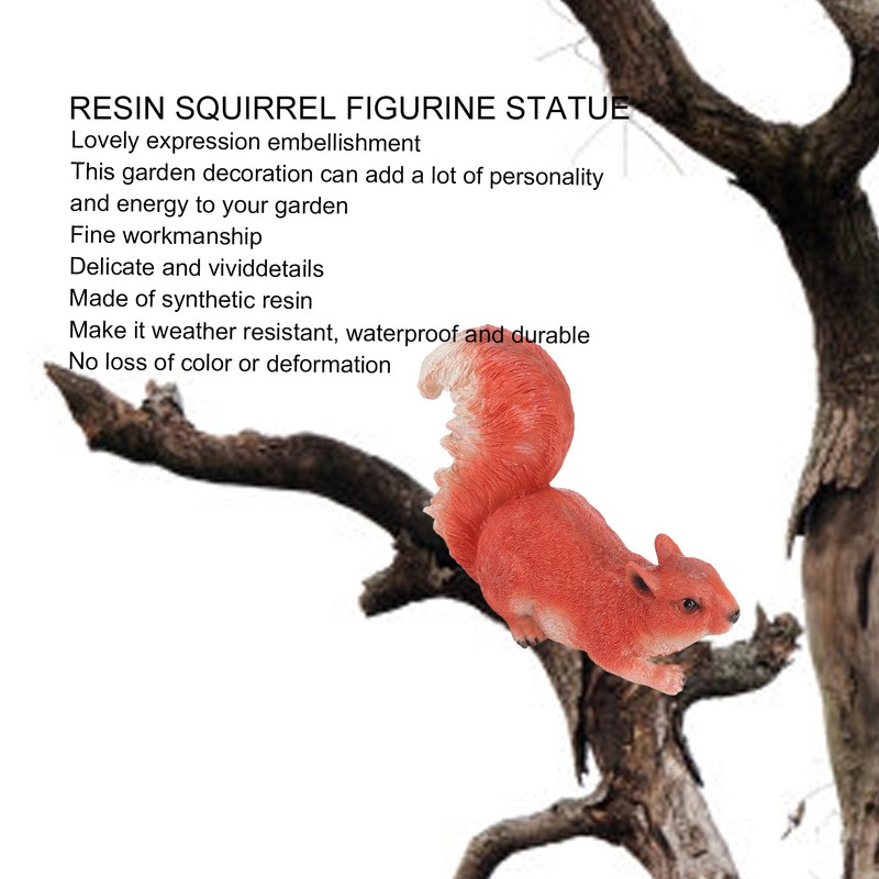 Resin Squirrel Figurine Statue Garden Landscape Decoration Animals Ornaments for