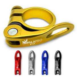 IMPALAPRO Bike Quick Release Seatpost Clamp - Bike Seat Clamp - Seat Clamp Bike - Bike Seat Post Clamp- Seat Post Clamp - Bicycle Seat Clamp - Bike Seat Lock Clamp 7075CNC (Gold, 31.8 mm)