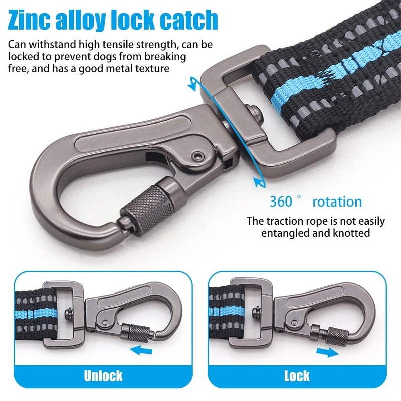 Short Dog Leash,18.5''Reflective Nylon Dog Leash with Handle for Large