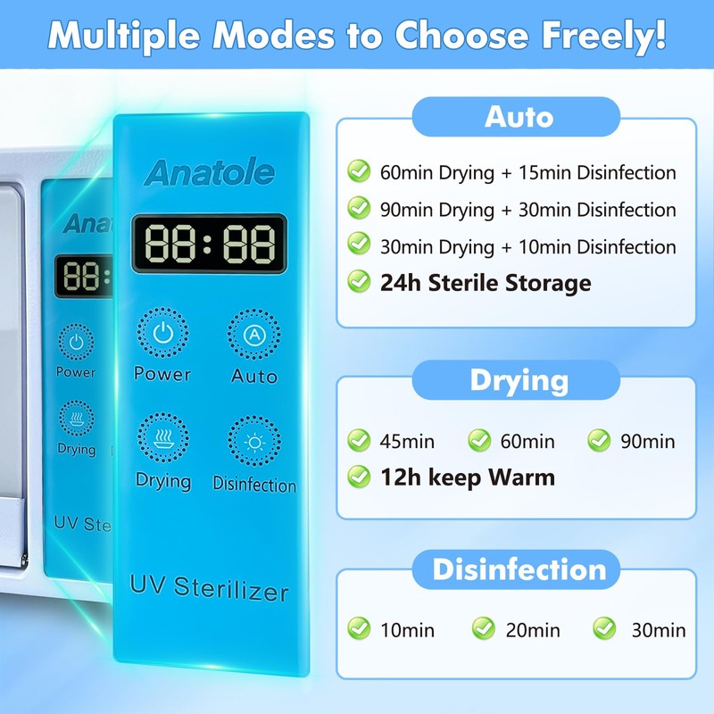 Anatole UV Light Nail Tool Cleaning Machine Dryer 10L Multifunctional