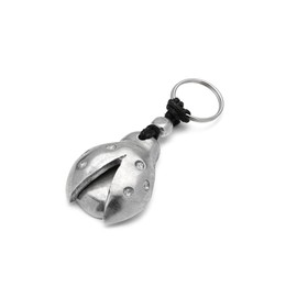 Vestopazzo Keyring, ladybird, handmade from 100% recycled aluminium, nickel tested, silver/black, one size, Silver / black