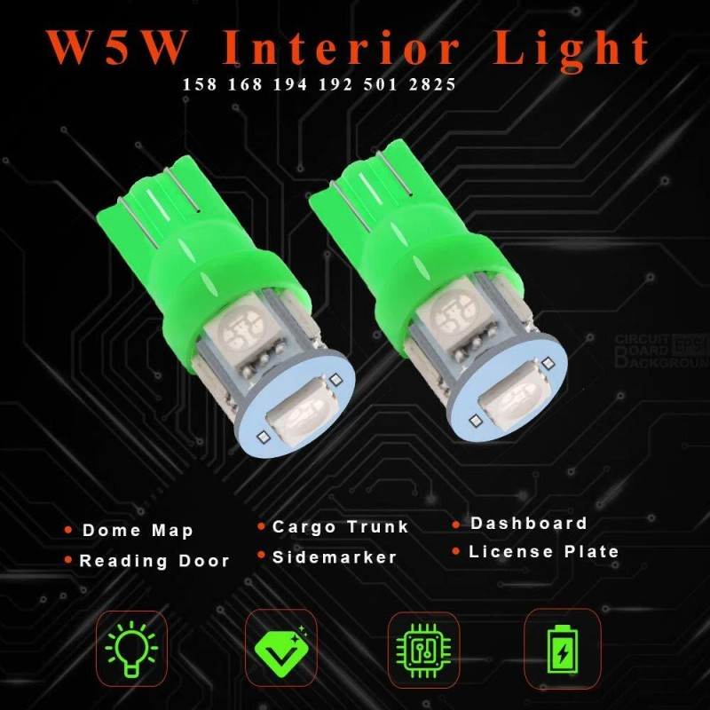 Unbranded 10 x Ultra Green Interior LED Lights Package For