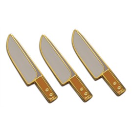 Novel Merk Kitchen Utensils – Knife, Spoon, or Other Lapel Pin, Hat Pin & Tie Tack Set - with Clutch Back (3- Chef Knife)
