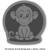 'Cute Monkey Sitting' Rubber Stamp - Unmounted Design for Crafting