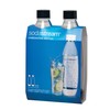 SodaStream Black 1L Slim Carbonating Bottles Twin Pack, Pack of