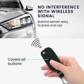 kwmobile Car Key Cover Compatible with VW Skoda SEAT 3 Button Car Key - Synthetic Nubuck Leather Fob Cover - Dark Green