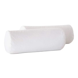 Plankroad Home Décor 10Dx23 Hypoallergenic Luxury 100% Small Feather Round Bolster Pillow Insert, 100% Cambric Cotton Shell, Never Vacuum-Packed, Odorless, Made in USA, Set of 2