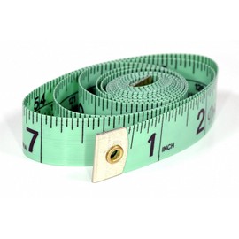 Tailor's Tape Measure - 150 cm / 60" - Double-sided with cm and inches (Green)