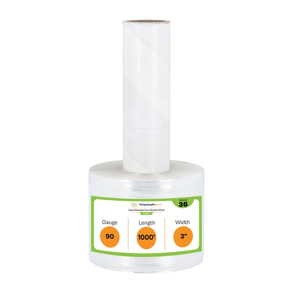 PSBM Mini Stretch Wrap with Extended Core Handle, 36 Pack,
