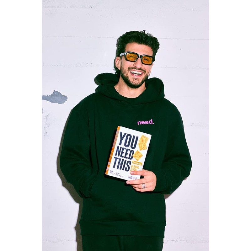 YOU NEED THIS Cheddar Almond Flour Crackers, 3.5 Ounce Boxes