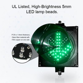 BBMi 200mm(8inch) Red Cross Green Arrow 2 in 1 LED Traffic Light, IP65 Waterproof Traffic Signals Lamp(85-265V AC).