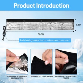 1PC Water Pipe Heat Blanket 78.7” x 6.3” with 4.9 ft Power Cord, 110V, Max Temp 65˚, Aluminum Foil Freeze Protection Heating Cable for Metal & Plastic Pipes Freeze Protection