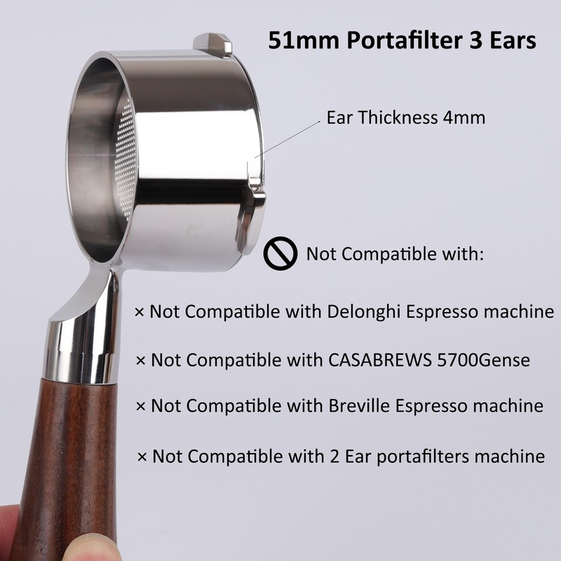 CAPFEI Bottomless Portafilter 51 mm for Casabrews CM5418/Cecotec Power Espresso