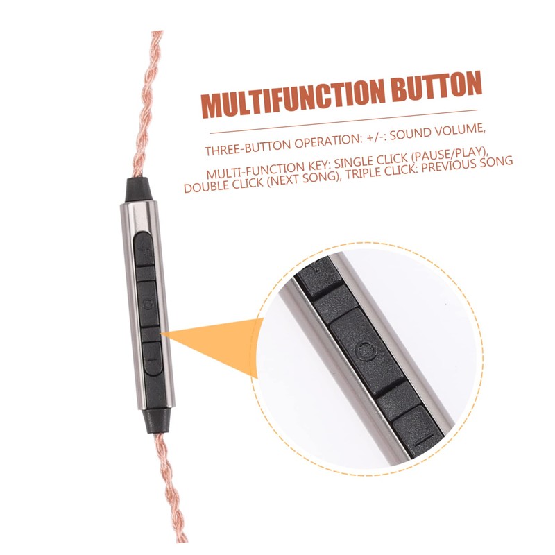 OSALADI Earphone Replacement Cable Soft and Core Wire Mic for