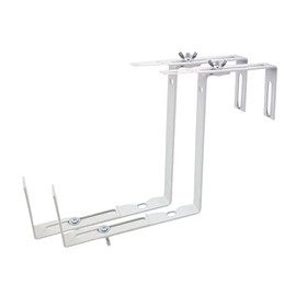 Balcony Box Holder Set of 2 Flower Box Holder Balcony Box Holder Balcony Box Holder White Flower Box Holder Practical Robust Metal Easy to Assemble for Anyone without Tools Install Plants