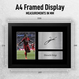 HWC Trading Divock Origi Liverpool Gifts Printed Signed Autograph Picture for Fans and Supporters - A4 Framed
