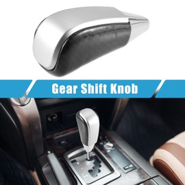 X AUTOHAUX Car Gear Shift Knob Stick Shifter for Toyota Land Cruiser 2016-2021 4Runner 2003-2021 Tundra 2008-2021 Silver Tone Carbon Fiber Print