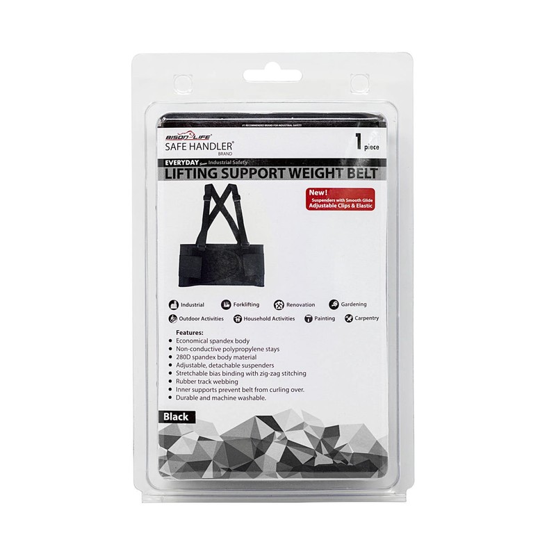 SAFE HANDLER Lifting Support Weight Belt -Black | Lower Back