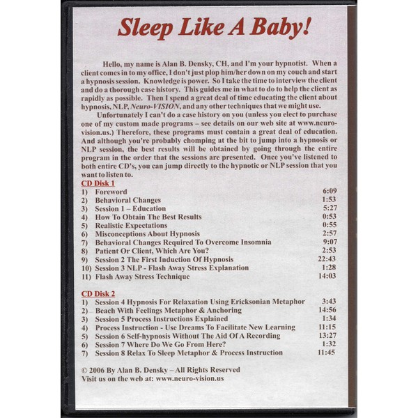 Insomnia Relief Sleep Like A Baby! Hypnosis & NLP (7 Different Sessions on 2 CDs) Enjoy Deep, Sound, Restful Sleep