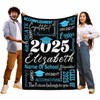MyPhotoPrint Polyester Graduation Throw Blanket, Class of 2025, Customized Name