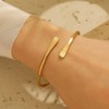 Dwzain Gold Bangle Gold Plated Polished Bangle for Women， Gold