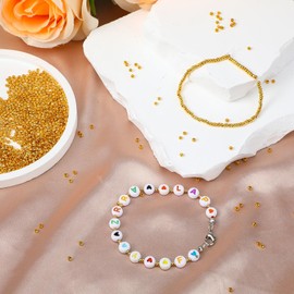 Pack of 2000 Crimp Beads Gold 2.5 mm Tube Crimp Beads Round Beads Loose Beads Spacer for DIY Jewellery Making Bracelets Necklaces