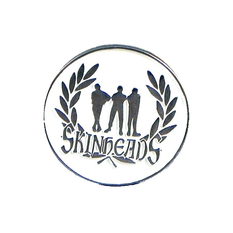 (25mm) Metal Enamel Pin Badge Skinheads (Suede Skin)