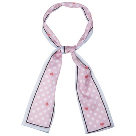 sourcing map Skinny Scarves 50s Polka Dot Neck Wraps for Women Cute Ribbon Hairband Neckerchief Pink Heart 1 Pcs